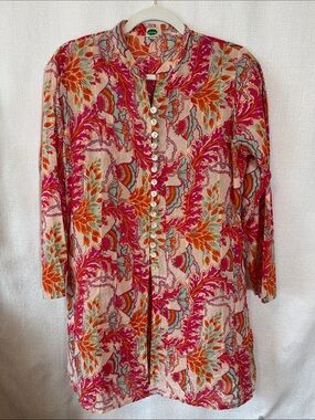 Dolma Cotton Lawn Floral Pink Top Med